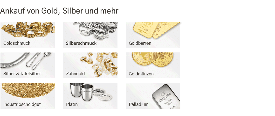 Ankauf von Gold, Silber und mehr